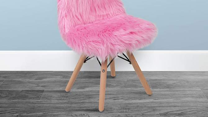 Emma and Oliver Kids Shaggy Dog Accent Chair - Desk Chair - Playroom Chair, 2 of 13, play video