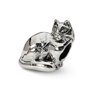 Black Bow Jewelry Sterling Silver Ragdoll Cat Bead Charm - 1 of 4