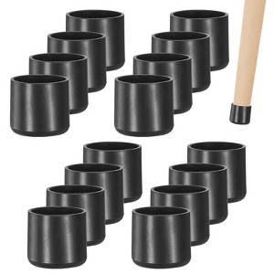 Unique Bargains Non-Slip PVC Chair Leg Caps Floor Protectors for Folding Chairs Black - 1 of 4