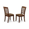 HomeStock 5Pc Dining Set Includes a Round Dinette Table with Drop Leaves and Four Vertical Slatted Linen Seat Kitchen Chairs, Mahogany Finish - 3 of 3