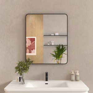 Aluminum Framed Rounded Rectangle Bathroom Wall Mirror,Vanity Mirror - 1 of 4