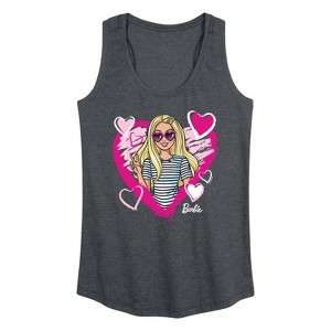 Women's - Barbie - Sketchy Hearts Barbie Graphic Racerback Tank - 1 of 4