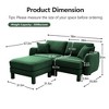 Boucle 2-Seater Loveseat L-Shaped Sectional Sofa with Shell Armrests & Ottoman - 2 of 4