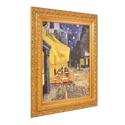 Vincent Van Gogh Cafe Terrace at Night Ornate Framed Canvas Print