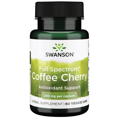 Swanson Herbal Supplements Full Spectrum Coffee Cherry 200 mg 60 Veg Caps.