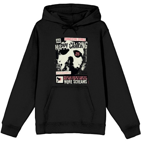 Friday The 13th Happy Camping Adult Black Long Sleeve Hoodie-xxl : Target