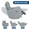 Power Recliner Chair, PU Leather Upholstered Swivel Glider with Adjustable Footrest and Curved Armrest for Living Room, Office, Bedroom - 3 of 4