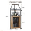 Corner Bar & Wine Cabinet - Adjustable Shelves with Glass Holder & Mesh Doors - 2 of 4