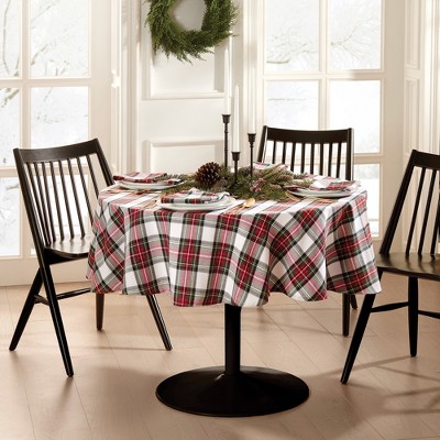 Christmas Classic Holiday Plaid Cotton Tablecloth - Elrene Home Fashions