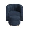 NicBex Swivel Chair with Ottoman, Modern Arm Chair with Boucle Fabric and Solid Wood Base, Accent Chair for Living Room - 2 of 4
