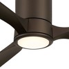 Casa Vieja 56" Keel Modern Indoor Outdoor Ceiling Fan 3 Blade LED Light Remote Control Emperial Bronze Finish Bedroom Patio Hugger Damp Rated - 3 of 4