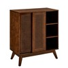 VYNXARIA Mid Century Modern Rattan Sideboard Cabinet, Buffet Cabinet for Entryway Hallway Living Room Kitchen Dining Room,Dark Wood - 3 of 4