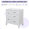 Dexmalle White 30 Inch Bathroom Vanity with Flip-Out Drawer Design for Plumbing - 4 of 4