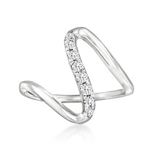 Ross-Simons 0.25 ct. t.w. Diamond Wave Ring in Sterling Silver - 1 of 4