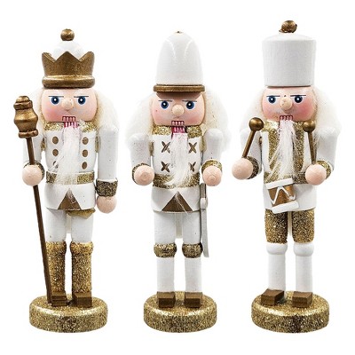 JUJABU 3-Pack Christmas Nutcracker Statues with Multi-Style Decor for Home & Countertops
