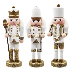 JUJABU 3-Pack Christmas Nutcracker Statues with Multi-Style Decor for Home & Countertops - 1 of 4