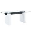 NicBex Dining Table for 4 Morden 71" Dining Room Table with Double Pedestal Base and Imitation Marble Top for Kitchen - 3 of 4