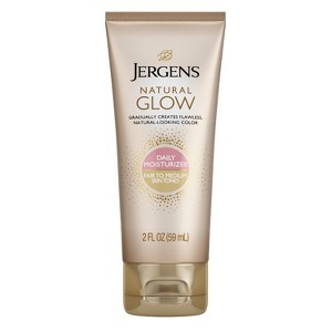 Jergens Natural Glow Daily Moisturizer Self Tanner Body Lotion, Fair To Medium Tone, Sunless Tanning - 1 of 4