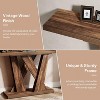 Gulches Farmhouse Console Entryway Table, Geometric Base, Brown, 55" - 2 of 4