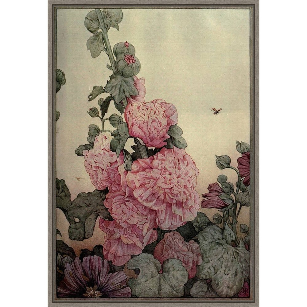 Photos - Other Decoration 16" x 23" Garden Fantasy IV Peony Framed Canvas Wall Art - Amanti Art: Modern Style, Lithograph, Horizontal Layout