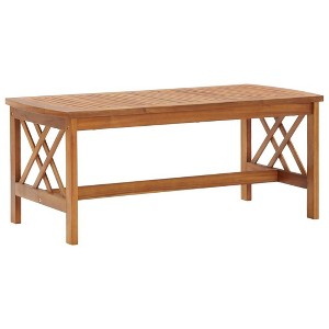 vidaXL Coffee Table 40.2"x19.7"x16.9" Solid Acacia Wood - 1 of 4