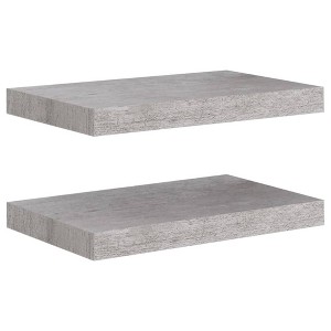 vidaXL Floating Wall Shelves 2 pcs Concrete Gray 15.7"x9.1"x1.5" MDF - 1 of 1