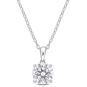 EVERLY JEWELRY | Sterling Silver Pendant with Created Gemstone – Multiple Stone Options - 1 of 4