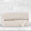 Viscose Cotton Blend Medium Weight Soft Textured Ribbed Towel Set by Blue Nile Mills - 2 of 4