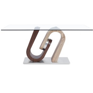 NicBex Dining Table Modern Rectangle Transparent Tempered Glass Dining Room Table with MDF Base for Dining Room - 1 of 4