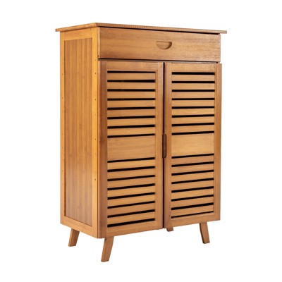 YIYIBYUS Bamboo Shoe Storage Cabinet For Entryway, Hallway, Living Room, Bedroom