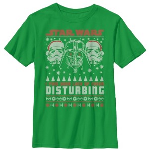 Boy's Star Wars Ugly Christmas Lack Of Cheer Disturbing T-Shirt - 1 of 3