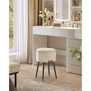 VASAGLE EKHO Collection Storage Ottoman Footstool Vanity Stool Chair Leather Ottoman with Storage Loads 330 lb for Bedroom Living Room - 1 of 4