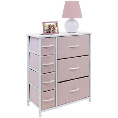 Sorbus Dresser with 7 Drawers - Storage Chest Organizer with Steel Frame, Wood Top, Handles, Fabric Bins