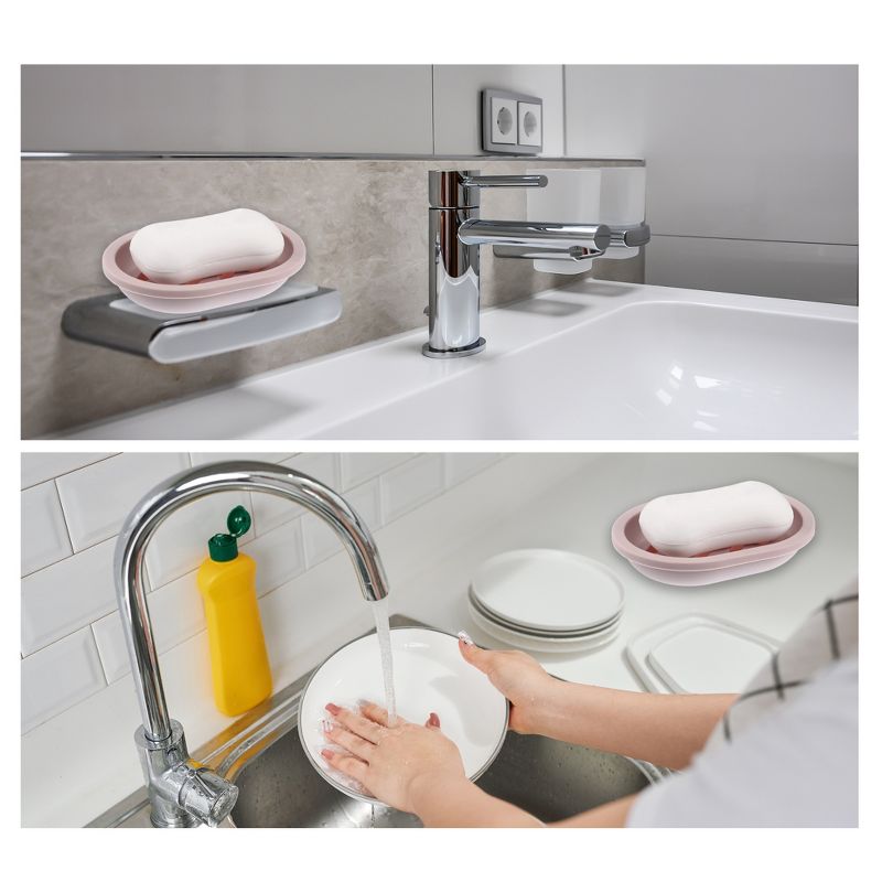 Unique Bargains Home Plastic Bathroom Kitchen Soap Dish, 2 of 8