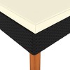 vidaXL Footstool Poly Rattan and Solid Eucalyptus Wood - 3 of 4