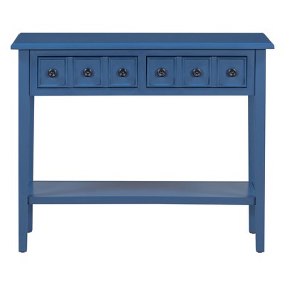 Bella Depot 38.2" Rustic Console Table with Open Shelf