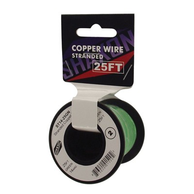 Shaxon 25' Stranded Copper 14 AWG Wire On Spool Green ST14-25GN