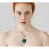 Guili Sterling Silver Rose Gold-Plated Pendant with Clear Round CZ and Small Halo in White, Green, Gold, Rose Gold, or Purple—Elegant and Refined. - 2 of 3