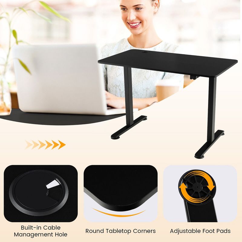 Tangkula Electric Standing Desk Adjustable Stand up Computer Desk Anti-collision, 4 of 6