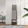 COZONY 360° Swivel Jewelry Armoire, Floor Standing Locking Cabinet with Full Length Mirror, Bottom Drawer, Shelves & Wheels, Large Storage Capacity - 4 of 4