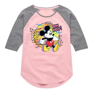 Girls' - Disney - Oh Boy Stroll Shirt Tail Raglan Graphic T-shirt - 1 of 4