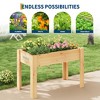 Raised Garden Bed with Legs & Hooks, Elevated Wood Planter Box Stand for Outdoor Vegetables & Herbs, Planter Bed with Liner - 4 of 4