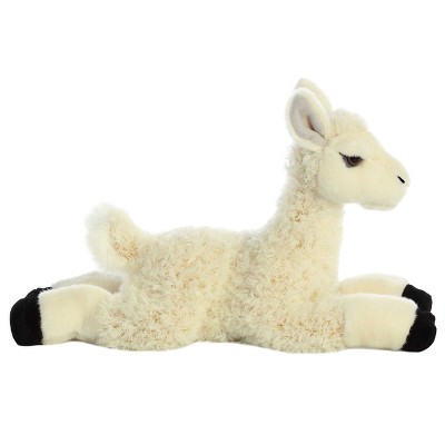 Aurora 12" White Plush Llama with Black Hooves