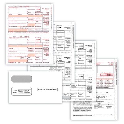 ComplyRight 2020 1099-MISC Tax Forms White/Red/Black 50/Pack (95914E)