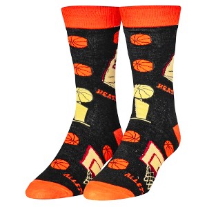 Crazy Socks-Sports Print Crew Socks-Fun Athletic-Themed Novelty Designs-Large for Men & Women-Soccer, Golf, Basketball - 1 of 4
