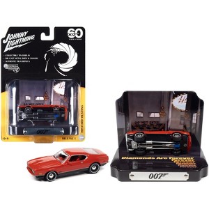 1971 Ford Mustang Mach 1 Red w/Collectible Tin Display "007" (James Bond) 1/64 Diecast Model Car by Johnny Lightning - 1 of 3