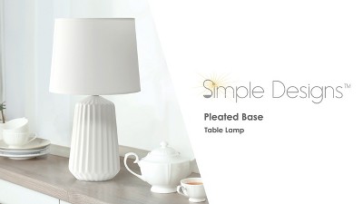 17.4" White Ceramic Nightstand Lamp with Empire Shade
