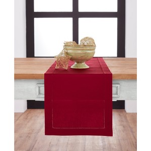 Solino Home Cotton and Linen Hemstitch Table Runner - 1 of 4