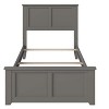 AFI Furnishings Madison Twin Extra Long Traditional Bed with Matching Footboard and Turbo Charger in Grey - 4 of 4