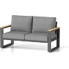 Heynemo Aluminum Outdoor Loveseat, All-Weather Metal Patio Furniture Sofa, Patio Sofa Chair for Porch Backyard Garden - 3 of 4